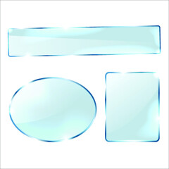 glass banner plate realistic vector