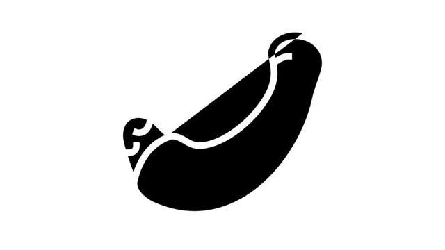 neck chicken animated line icon. neck chicken sign. isolated on white background