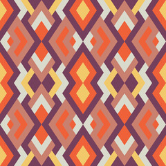 Abstract seamless geometric pattern in vector. Simple colorful texture. Background in orange and violet colors