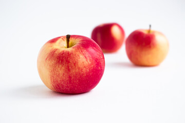 red apples on white background