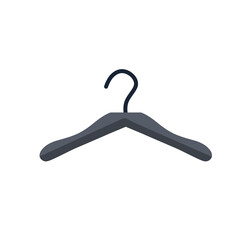 Hanger. Wardrobe plastic item for storing clothes. Flat cartoon illustration