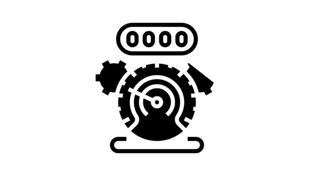 mileage rollback animated line icon. mileage rollback sign. isolated on white background