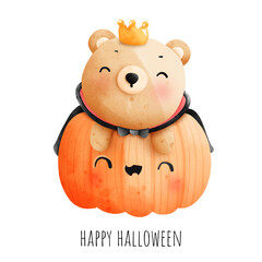 bear in the pumpkin halloween