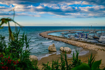 sea and beach with sky