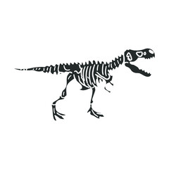 Rex Skeleton Icon Silhouette Illustration. Museum Bone Dinosaur Vector Graphic Pictogram Symbol Clip Art. Doodle Sketch Black Sign.