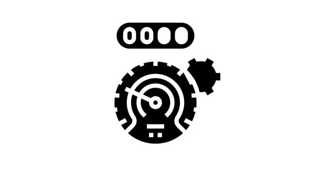 mileage rollback animated glyph icon. mileage rollback sign. isolated on white background