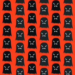 Halloween pattern depicting an angry ghost