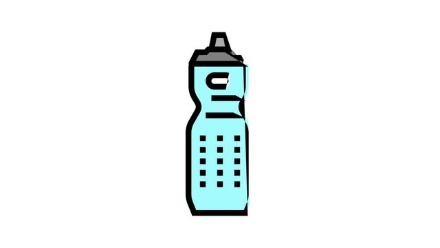 water bottle animated color icon. water bottle sign. isolated on white background