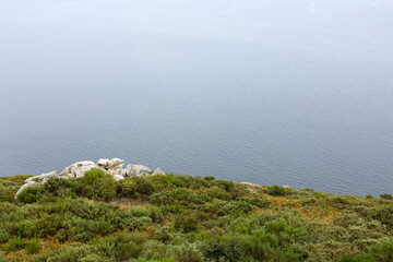 Landscape of rocks and sea in Fisterra, Galicia, Spain