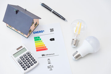Energy rating chart, energy efficiency