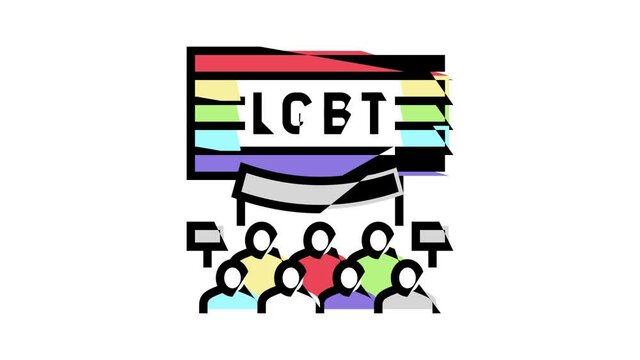 lgbt rights animated color icon. lgbt rights sign. isolated on white background