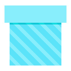 Obraz premium Blue gift box on a white background. Online congratulations. A virtual gift. EPS 10. Surprise for New Year, Christmas, Birthday, Wedding. Holiday symbol. Amazing, decorative packaging.