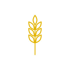 Vector farm wheat ears icon template. Line whole grain symbol illustration for organic eco business, agriculture, beer, bakery. Gluten free logo background
