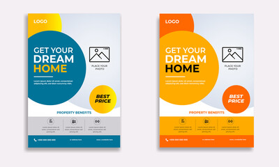 Modern Creative Real estate Flyer Design Template. Professional home sale flyer design template.