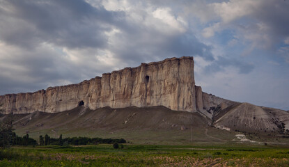 Fototapeta na wymiar White rock. Hike in the mountains of Crimea.