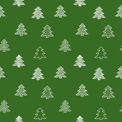 Christmas tree seamless pattern for wrapping paper