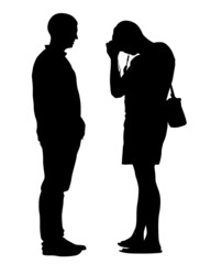 Photograph and photo camera on street. Isolated silhouettes of people on white background