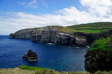 natural green scenery on the azores islands