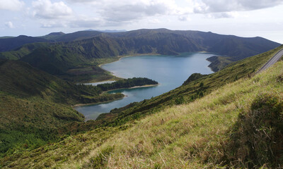 viewpoint over lake fogo on the azores