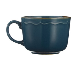 Blue teacup isolated on a white background