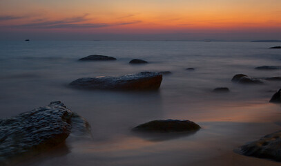 Fototapeta na wymiar Sea sunsets of the coast of Cambodia 