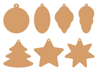 Set Christmas gift tags vector illustration