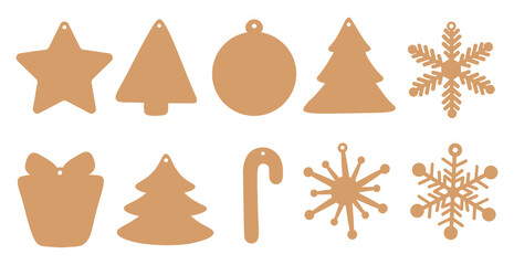 Set Christmas gift tags vector illustration