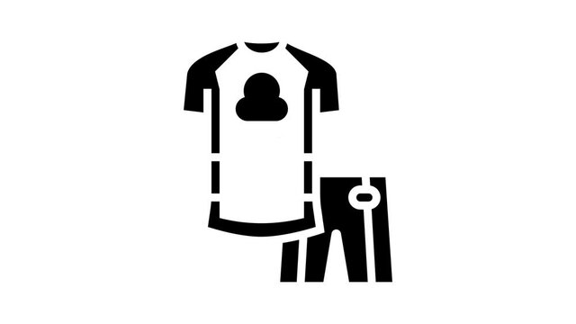 riding cloth for bike rider animated glyph icon. riding cloth for bike rider sign. isolated on white background
