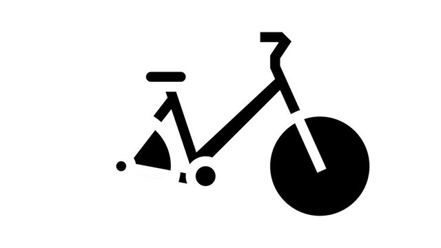 bicycle urban transport animated glyph icon. bicycle urban transport sign. isolated on white background