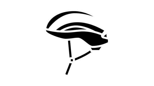 helmet protect for cyclist animated glyph icon. helmet protect for cyclist sign. isolated on white background