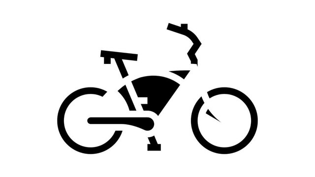 cruiser bike animated glyph icon. cruiser bike sign. isolated on white background