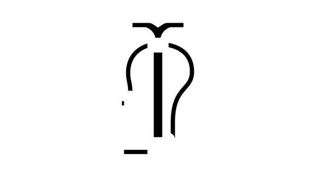 pump tool animated glyph icon. pump tool sign. isolated on white background