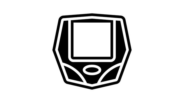cyclometer bike device animated glyph icon. cyclometer bike device sign. isolated on white background
