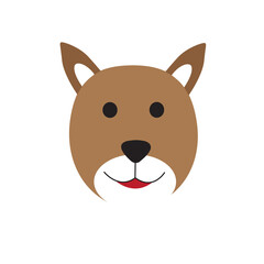 Dog face logo isolated on white background. Funny dog face logo for web site, icon, app, poster, placard and wallpaper. Dog face icon, vector illustration