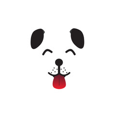 Dog face logo isolated on white background. Funny dog face logo for web site, icon, app, poster, placard and wallpaper. Dog face icon, vector illustration