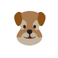 Dog face logo isolated on white background. Funny dog face logo for web site, icon, app, poster, placard and wallpaper. Dog face icon, vector illustration