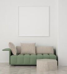3D Mockup photo frame in Modern interior of living room