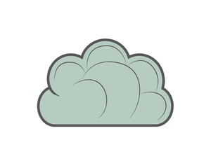 Cartoon cloud in isolate on a white background. Vector illustration