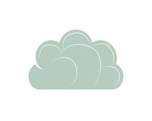 Cartoon cloud in isolate on a white background. Vector illustration
