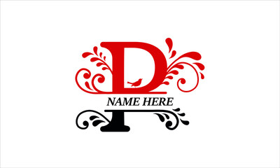 P Alphabet split letter nature abstract monogram vector logo template