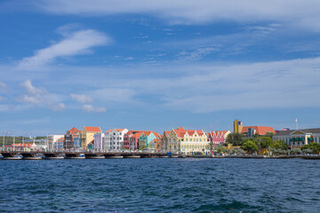 Fototapeta na wymiar Emma Queen Bridge in the city of Willemstad. Curacao