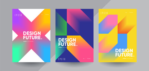 Future colorful brochure templates. Minimalist design concept. 