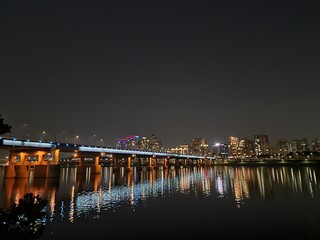 city harbour at night