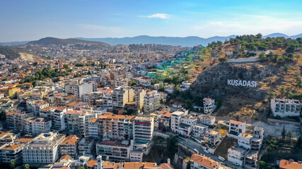 Aerial view of Kusadasi. It is town in western Turkey