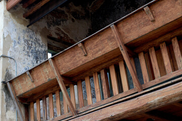 wooden terrace design of old chinese house architecture
