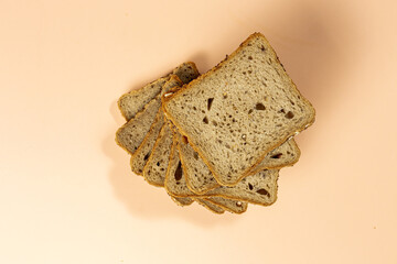toast wheat bread sliced isolated