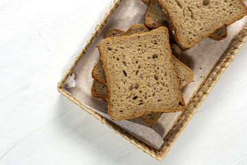 toast wheat bread sliced isolated