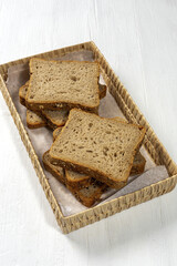 toast wheat bread sliced isolated