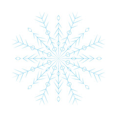 Beautiful snowflake for Christmas winter design. New year ornament.