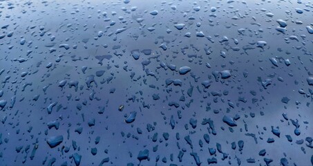 water drops on blue background
